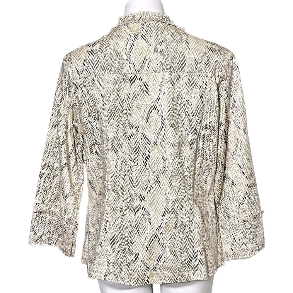 Dress Barn Snake Print Jacket Size X Large Cream - Picture 3 of 4
